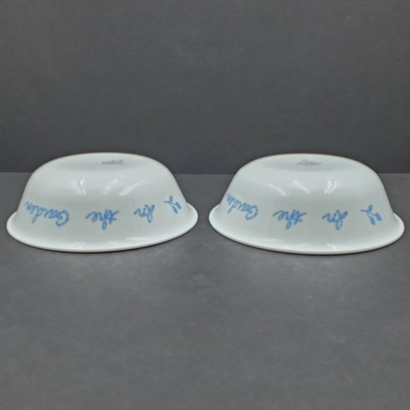 Corelle In the Garden Soup Cereal Berry Bowls Blue Hearts Stencil Dessert Bowl - Picture 5 of 6